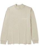 FEAR OF GOD ESSENTIALS - Logo-Flocked Cotton-Jersey T-Shirt - Neutrals