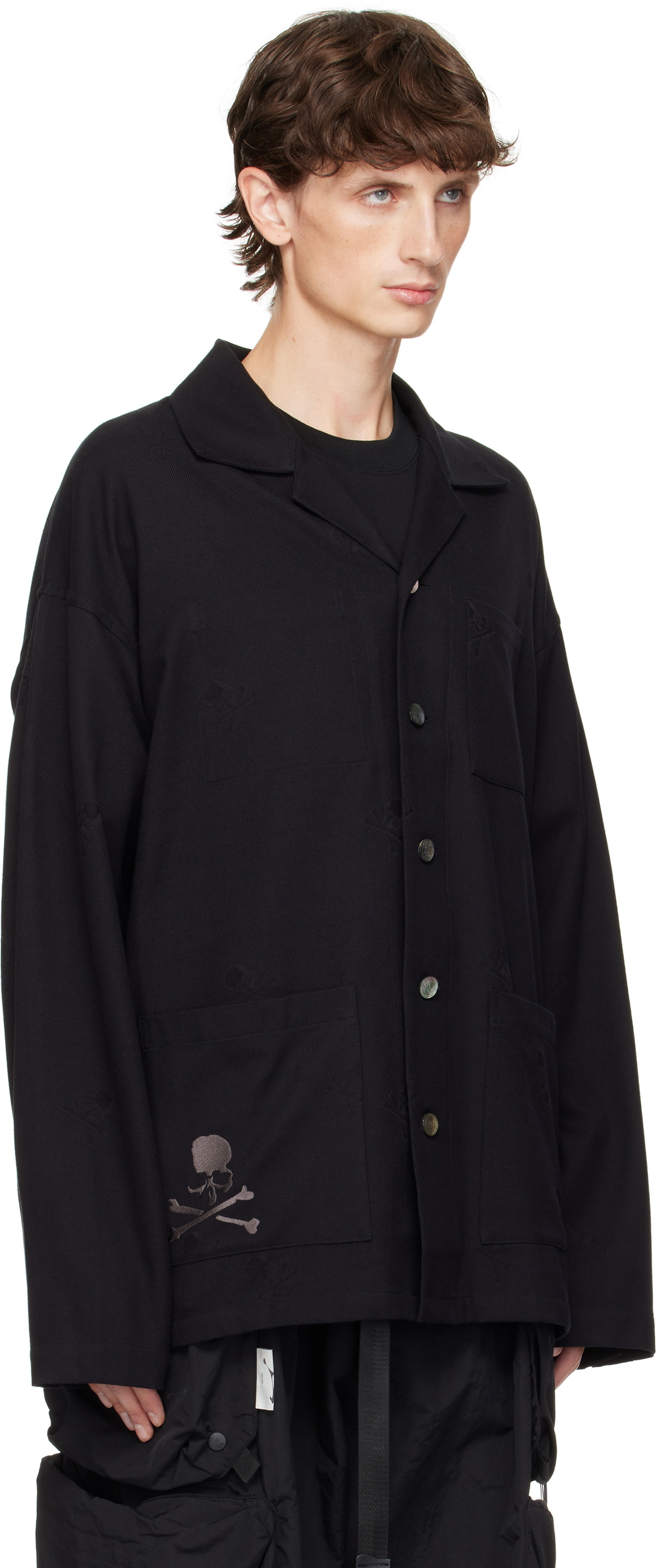 mastermind JAPAN Black Flannel Shirt Jacket