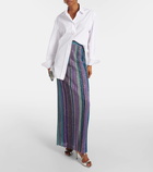 Missoni Striped ribbed-knit lamé maxi skirt