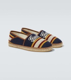 Gucci Logo leather-trimmed espadrilles