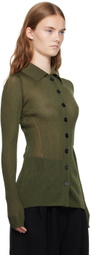 Recto Green Both Sides Opening Cardigan