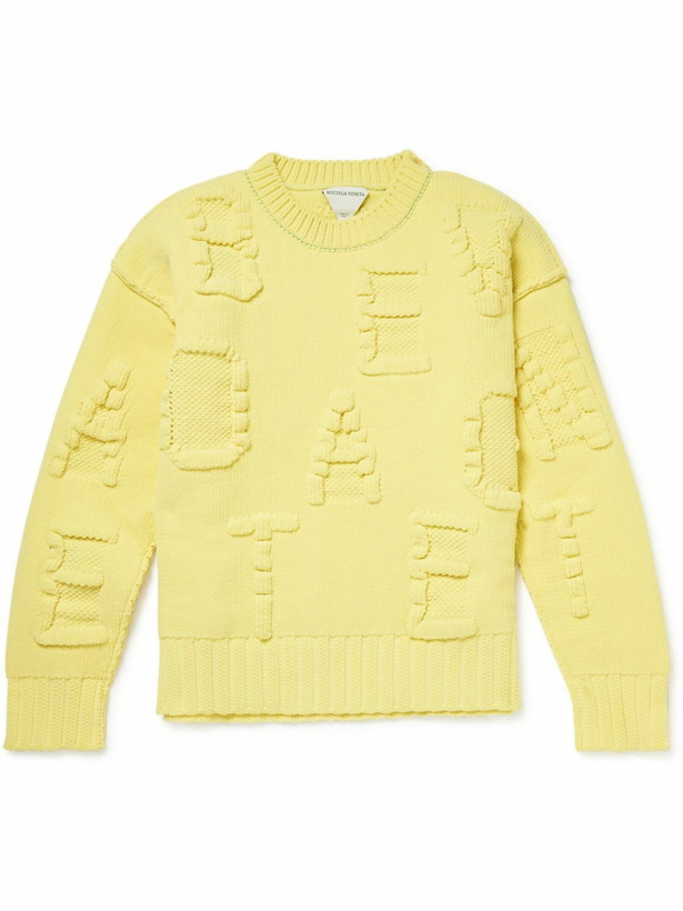 Photo: Bottega Veneta - Logo-Intarsia Chenille Sweater - Yellow