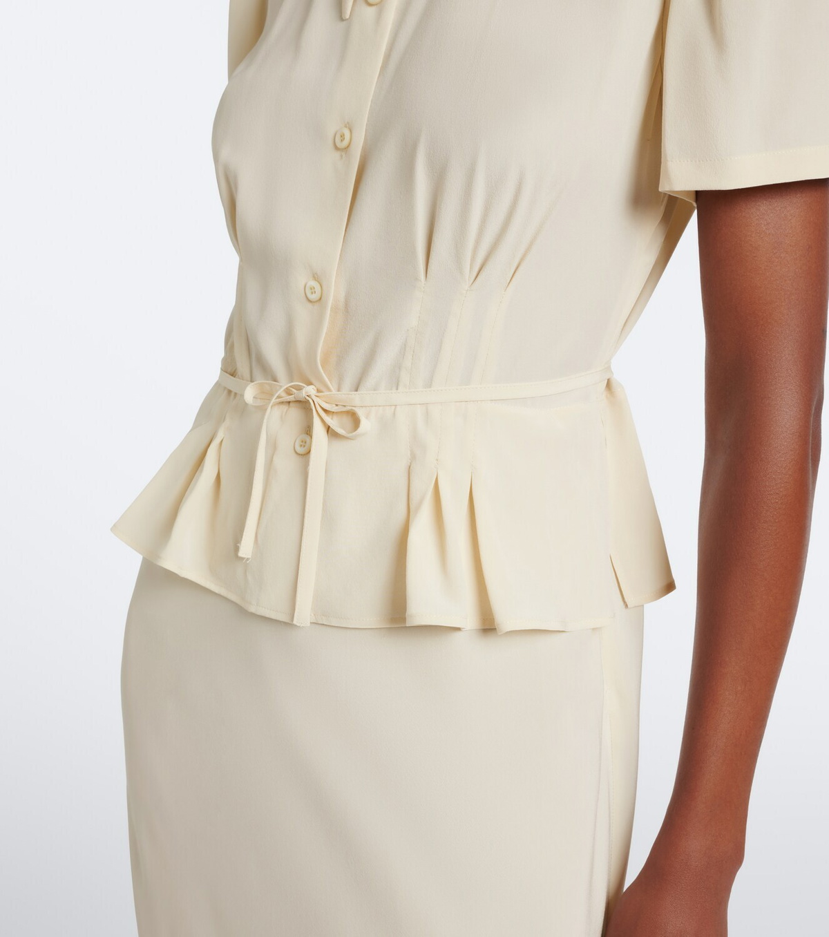 Prada Embellished silk crêpe midi dress