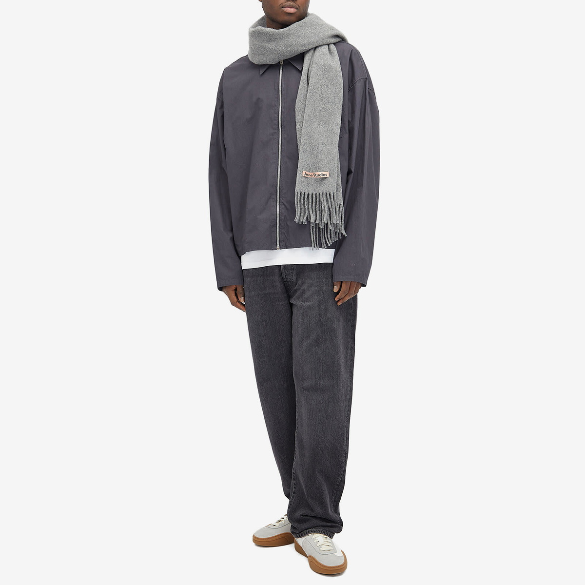 Acne Studios Canada Narrow New Scarf in Grey Melange 
