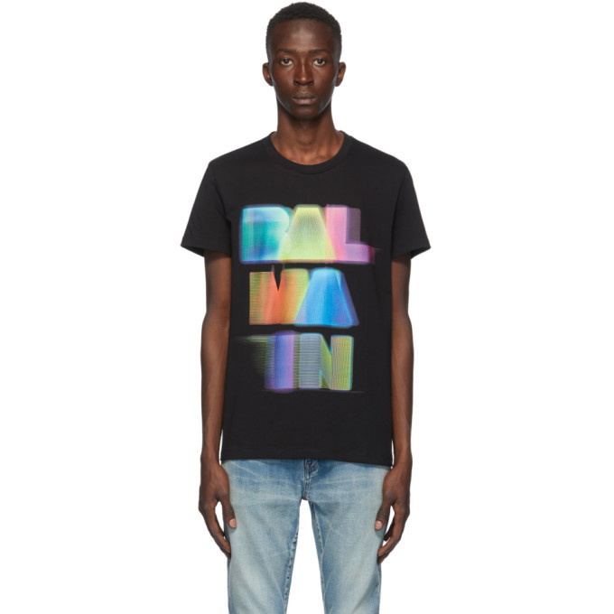 Photo: Balmain Black and Multicolor Logo T-Shirt