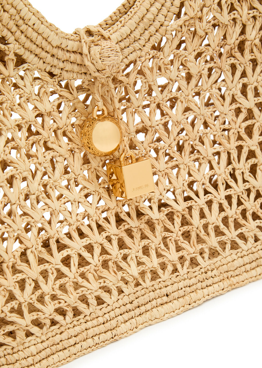 Jacquemus Le Petit Carre Spiaggia Raffia Tote bag - Natural - One Size