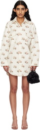 Blumarine White Printed Denim Overshirt