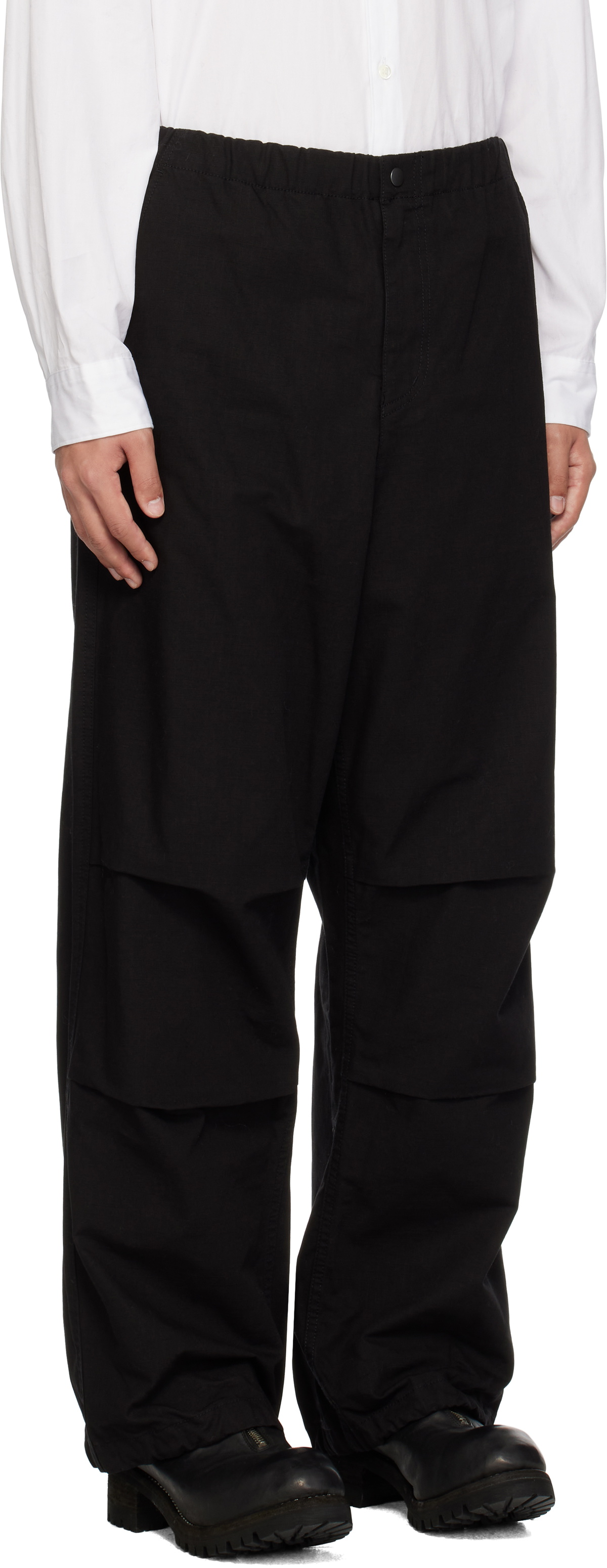 Maison MIHARA YASUHIRO Black Ripstop Parachute Trousers