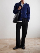 William Lockie - Duncan Shawl-Collar Ribbed Merino Wool and Cashmere-Blend Cardigan - Blue