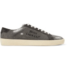 Saint Laurent - SL/06 Suede-Trimmed Distressed Coated-Canvas Sneakers - Men - Gray