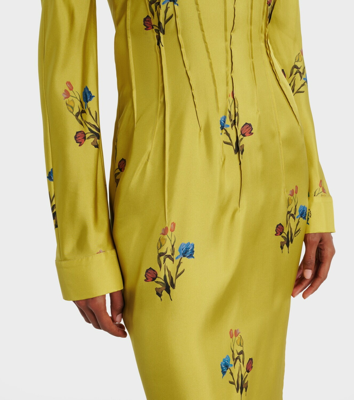 Marni Floral silk midi dress