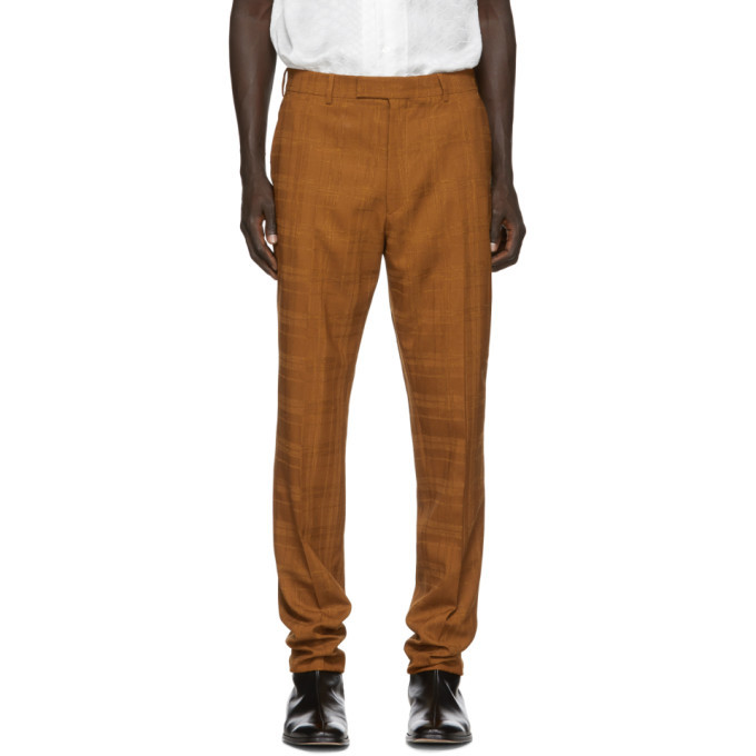 Paul Smith Orange Wool Check Trousers Paul Smith