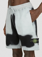 Stone Island - Spray Painted Track Shorts in Grey