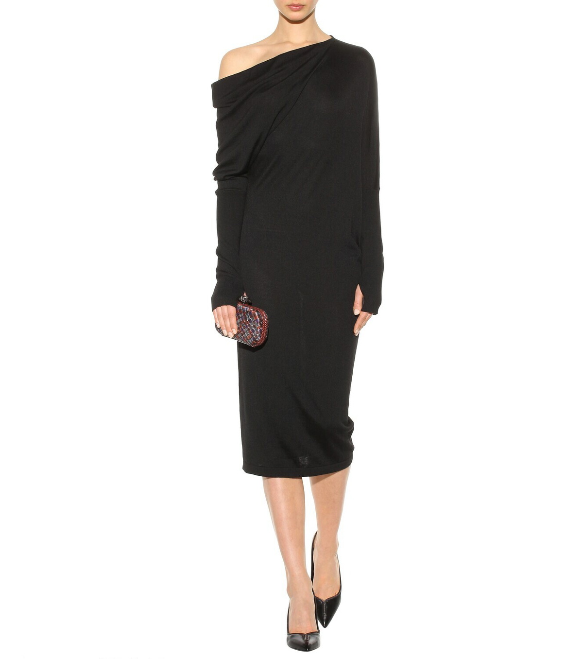 Tom Ford Draped cashmere and silk midi dress
