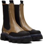 GANNI Taupe Cleated Chelsea Boots