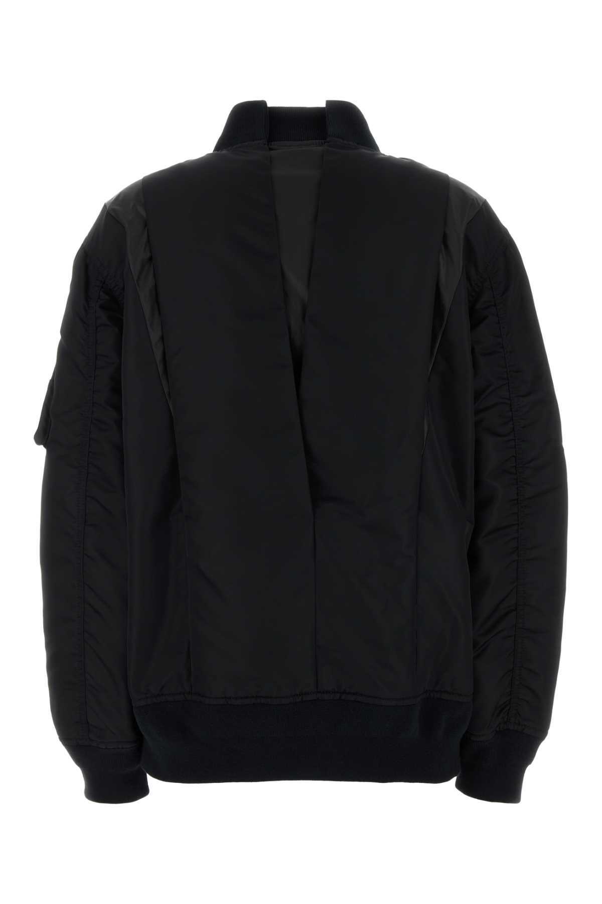 Sacai Black Nylon Bomber Jacket
