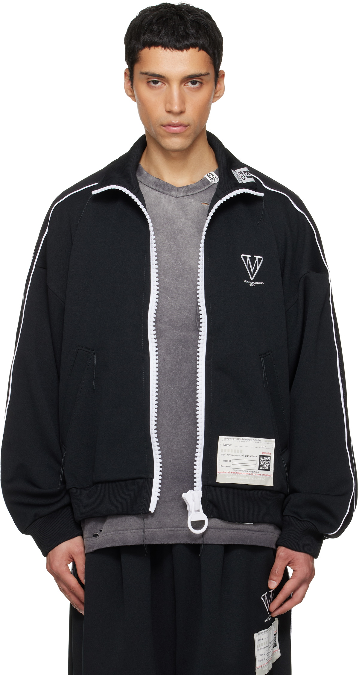 Maison MIHARA YASUHIRO Black & Navy Wide Back Track Jacket Maison
