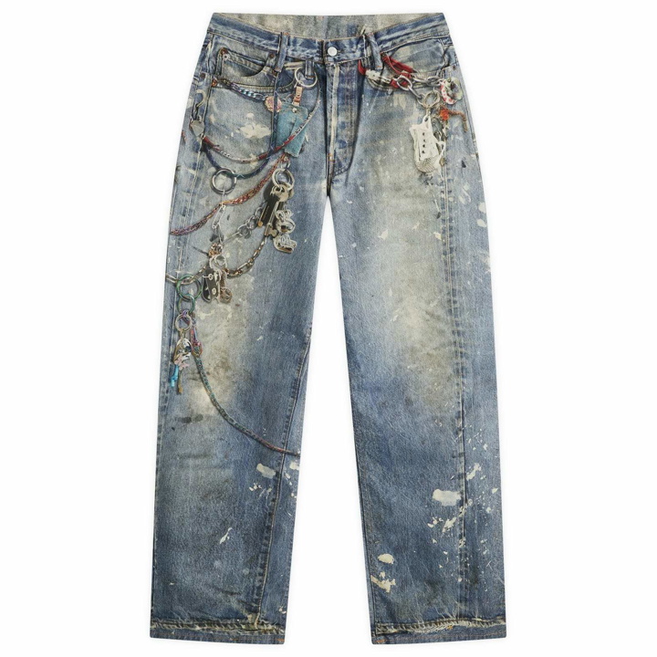 Photo: Acne Studios Women's Baggy Print Jeans in Mid Blue