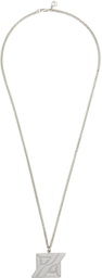 We11done Silver Logo Necklace
