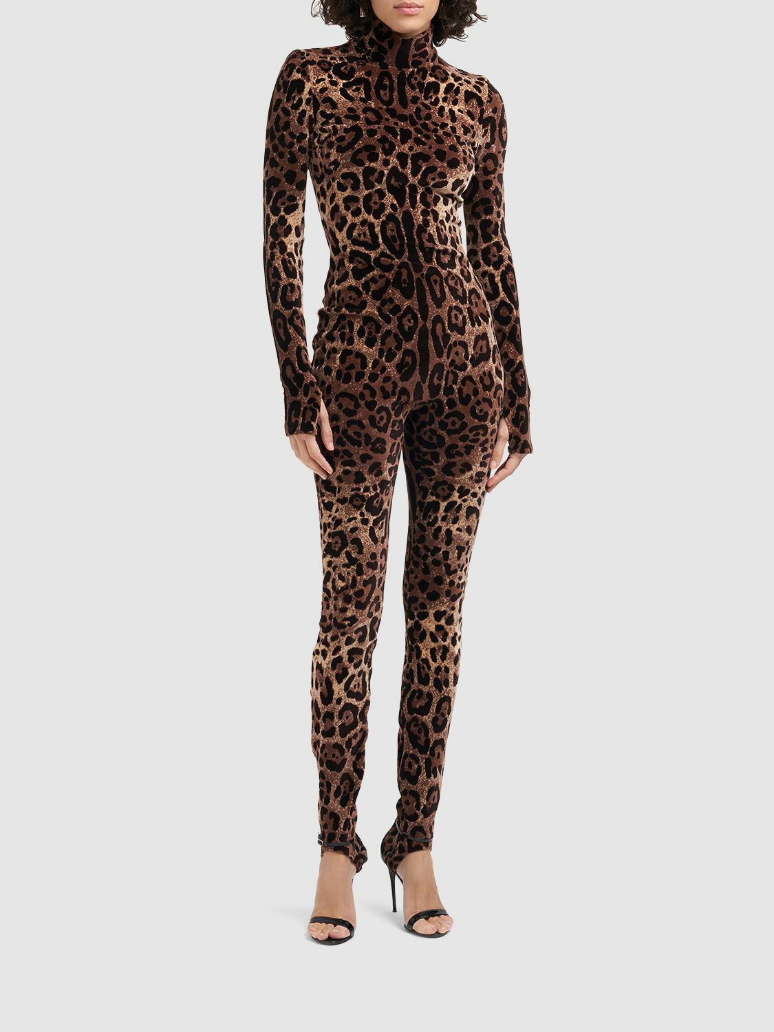 DOLCE & GABBANA - Leopard Jacquard Chenille Jumpsuit Dolce & Gabbana