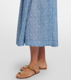Dôen Emmaretta floral cotton voile midi dress