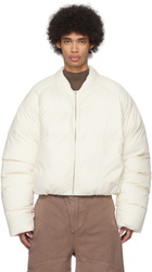 Entire Studios White Pillow Down Bomber Jacket