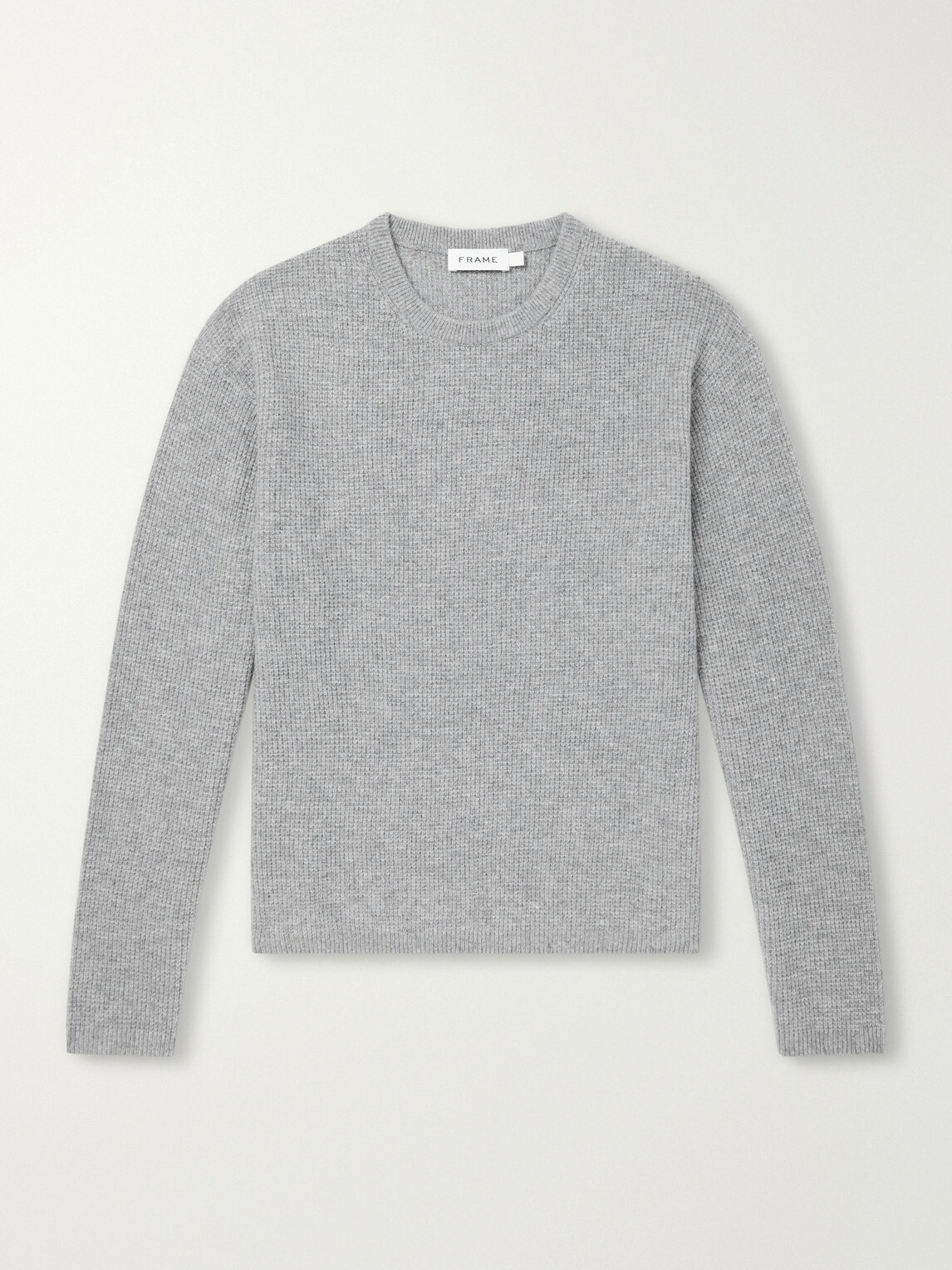 FRAME - Waffle-Knit Wool and Cashmere-Blend Sweater - Gray