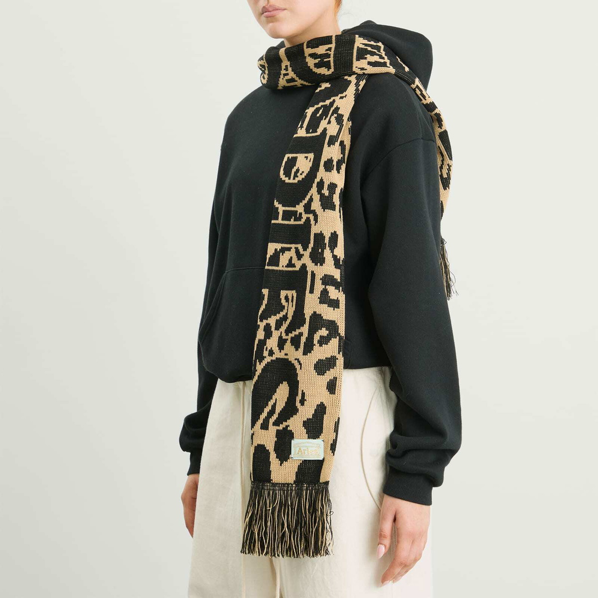 Aries Women's J'Adoro Leopard Scarf in Beige 