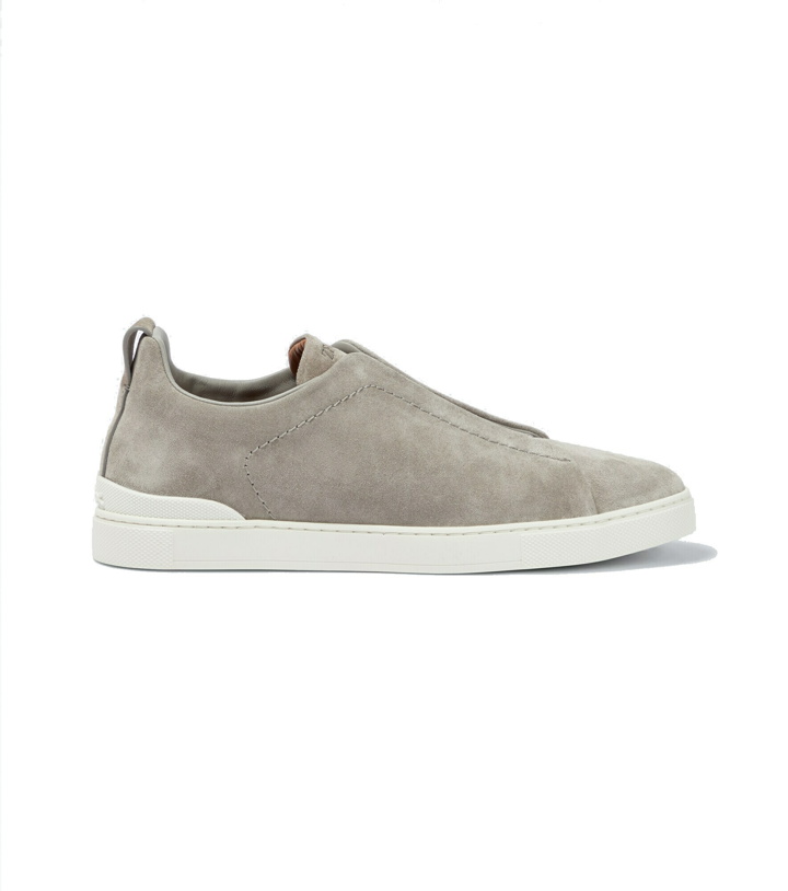Photo: Zegna - Triple Stitch suede sneakers