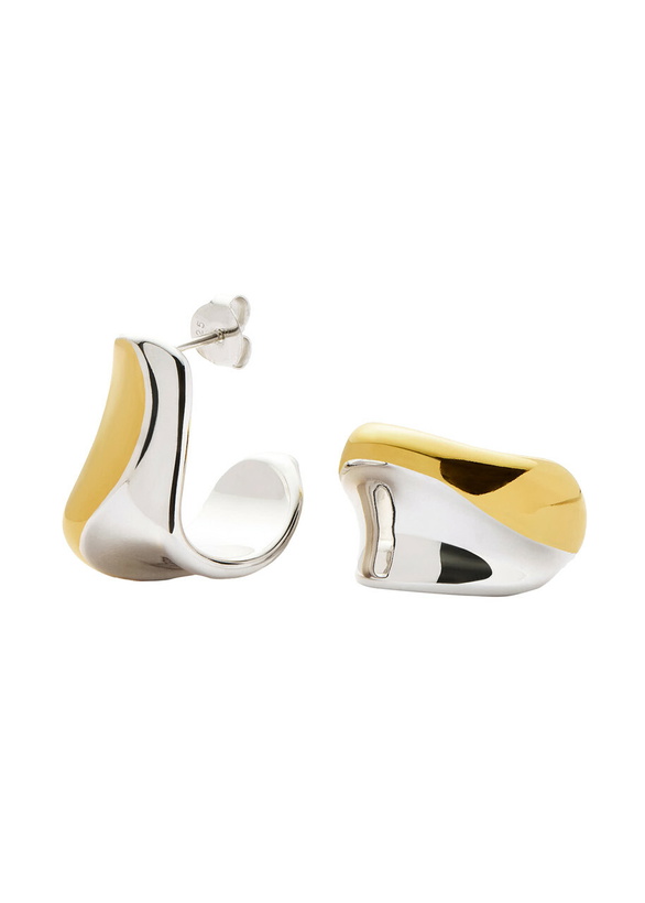 Photo: Missoma Sculptural Molten Medium Hoop Earrings - Gold - One Size