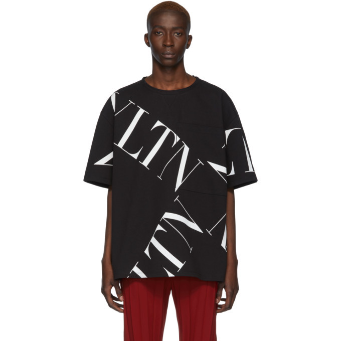 Photo: Valentino Black VLTN Macrogrid T-Shirt