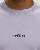 Stone Island Tee Cotton Jersey, 'stamp Two' Print, Garment Dyed Purple - Mens - Shortsleeves