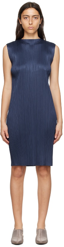 Photo: Pleats Please Issey Miyake Navy Monthly Colors August Midi Dress
