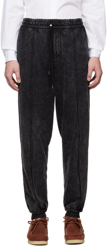 Photo: Solid Homme Gray Drawstring Lounge Pants