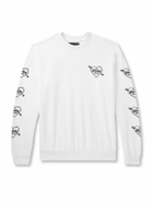 Local Authority LA - Amour Printed Flocked Cotton-Jersey Sweatshirt - White