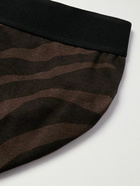 TOM FORD - Zebra-Print Stretch-Cotton Jersey Briefs - Brown