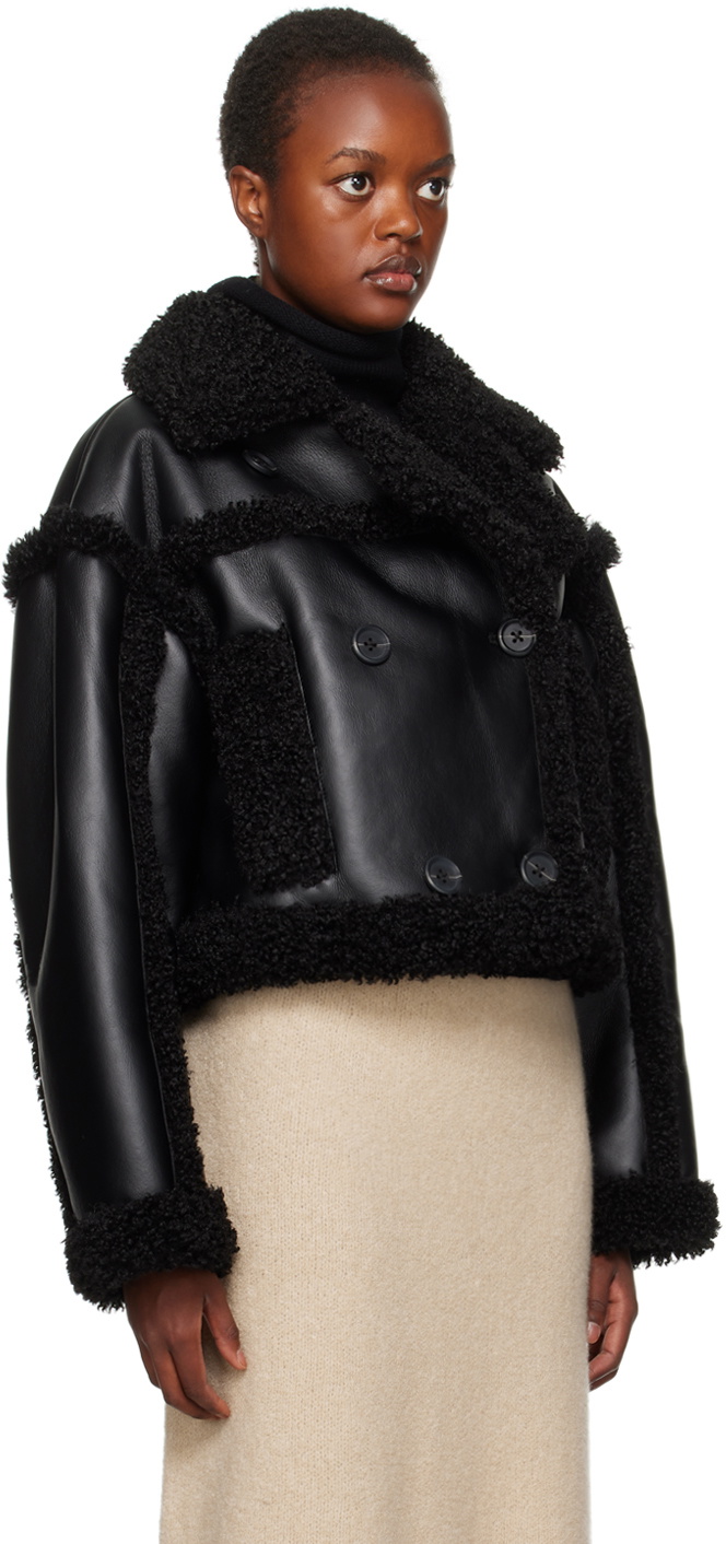 Stand Studio Black Kristy Faux-Shearling Jacket Stand Studio