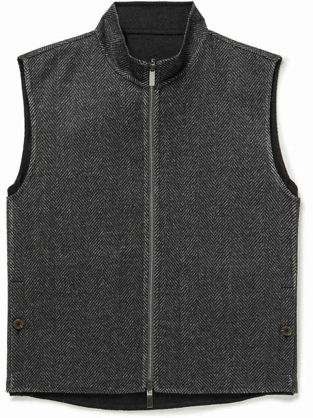 Photo: Stoffa - Reversible Blouson in Wool Merino - Gray