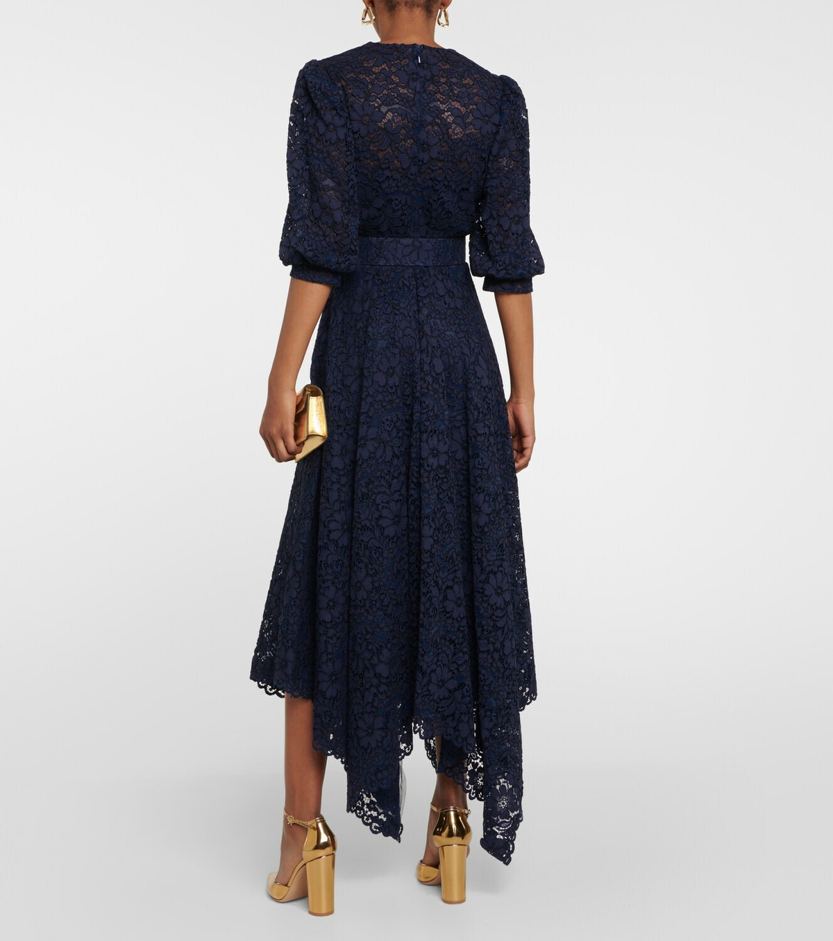 Costarellos Belted lace midi dress Costarellos