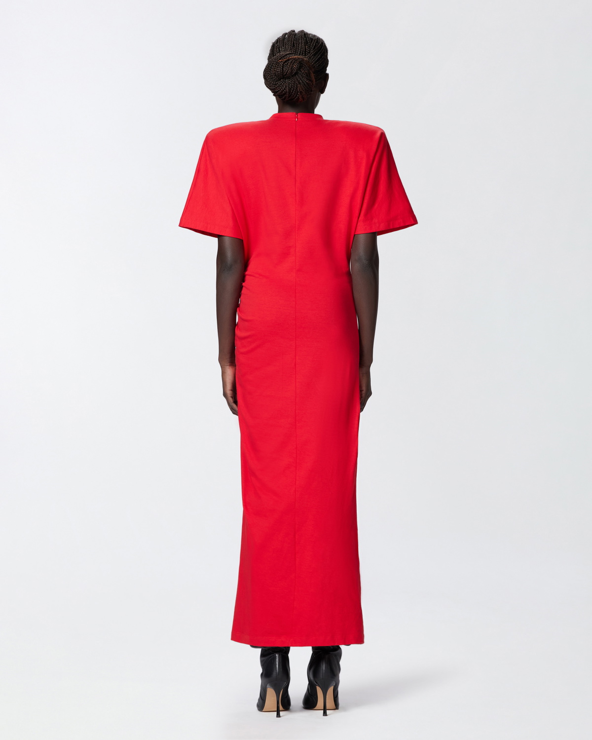 Pinko Long T Shirt Dress With Padded Shoulders Salsa Red