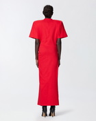 Pinko Long T Shirt Dress With Padded Shoulders Salsa Red