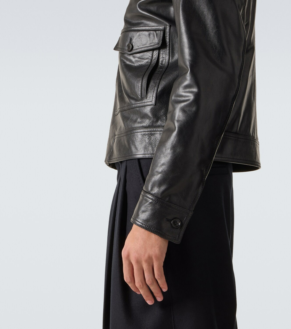 Dolce&Gabbana Shearling-trimmed leather jacket