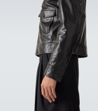Dolce&Gabbana Shearling-trimmed leather jacket