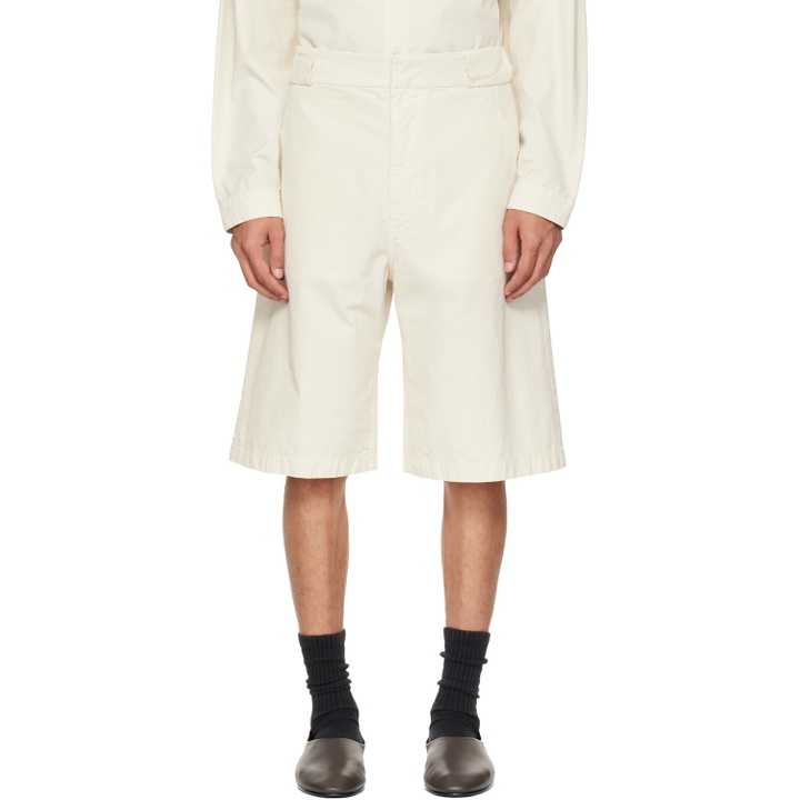 Photo: Fear of God Off-White Garment Dyed Cotton Casual Shorts