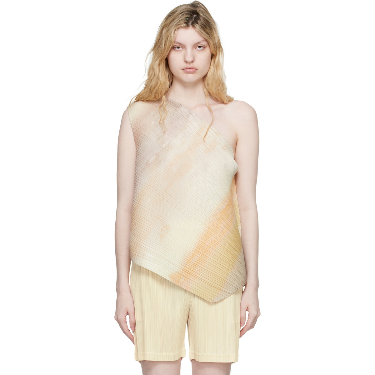 PLEATS PLEASE ISSEY MIYAKE Beige Sea Bubble Top