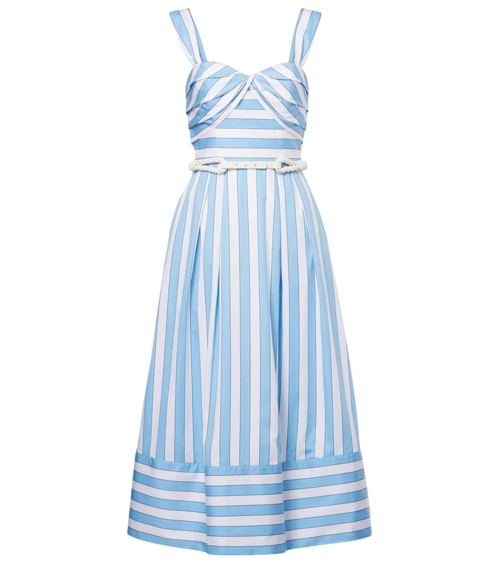 Photo: Rebecca Vallance Nilah striped belted cotton midi dress