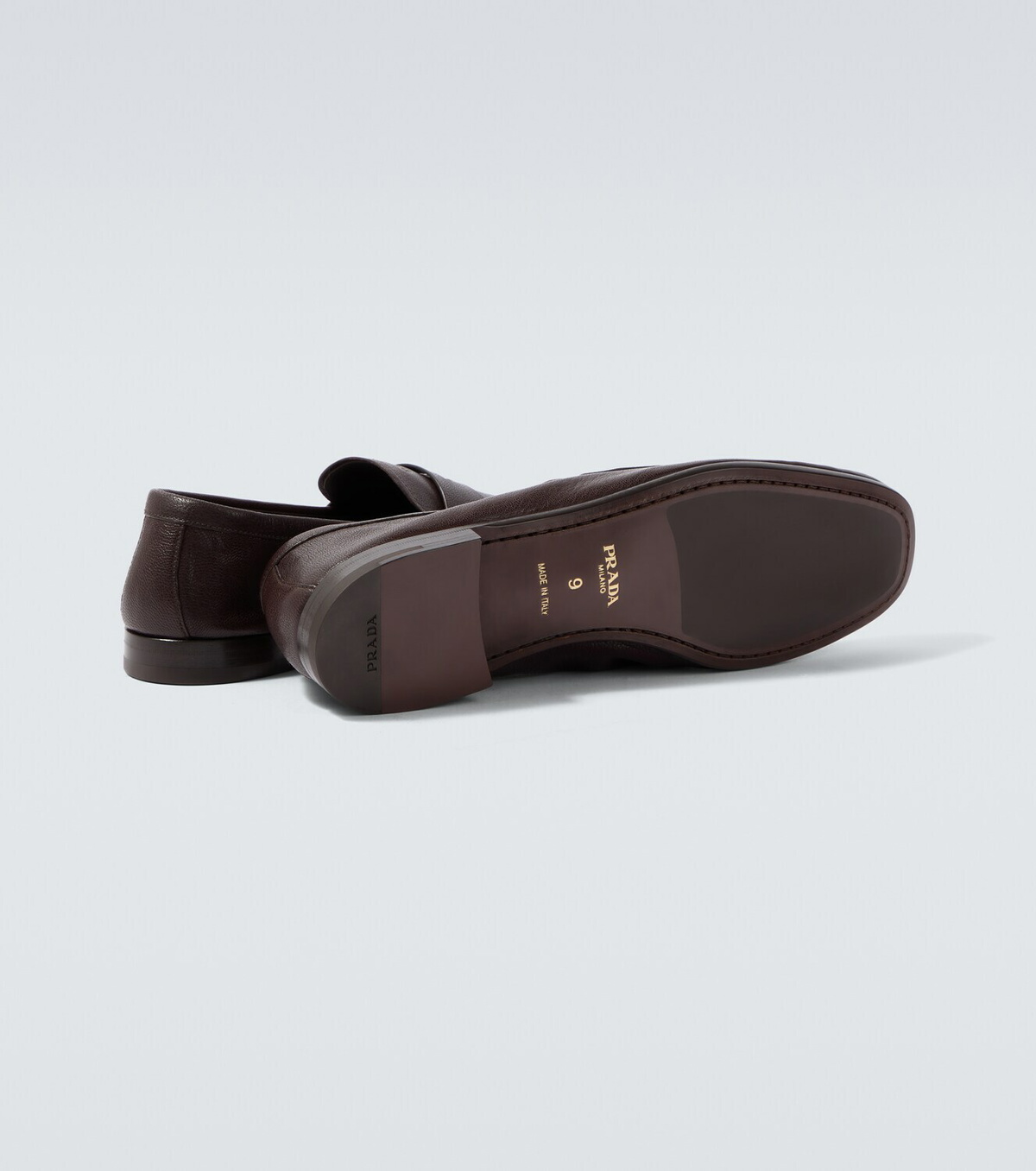 Prada Logo leather penny loafers