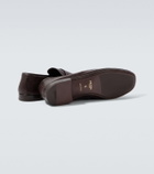 Prada Logo leather penny loafers