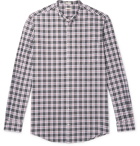 Massimo Alba - Noto Grandad-Collar Checked Cotton-Poplin Shirt - Blue