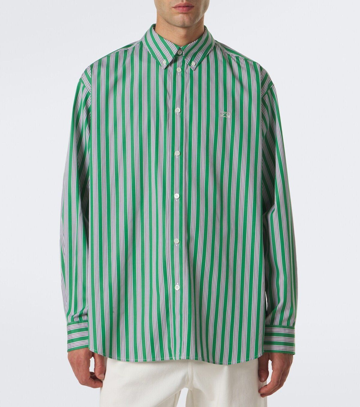 Loewe Double L striped cotton poplin shirt